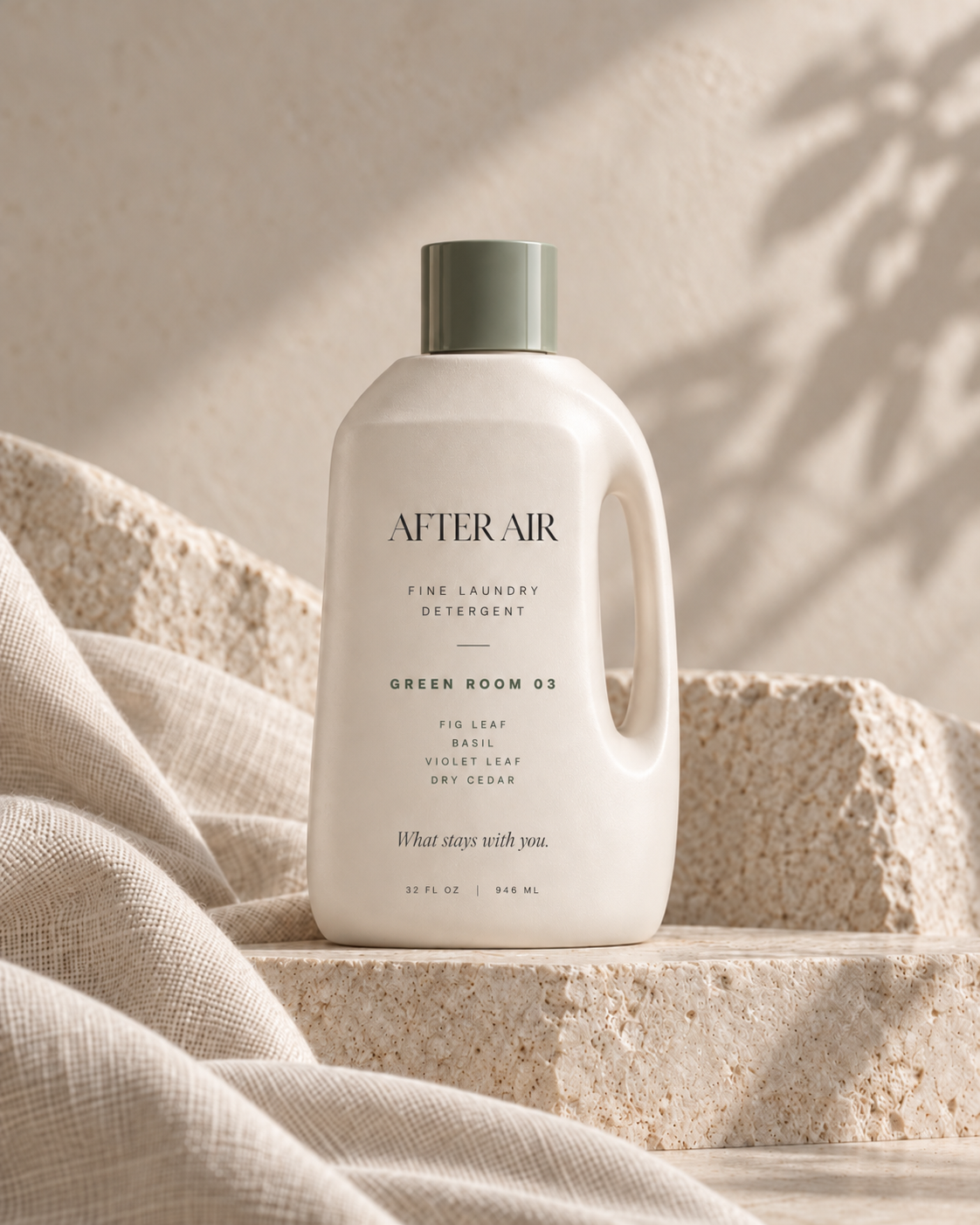 AFTER AIR GREEN ROOM 03 fine laundry detergent in bone bottle