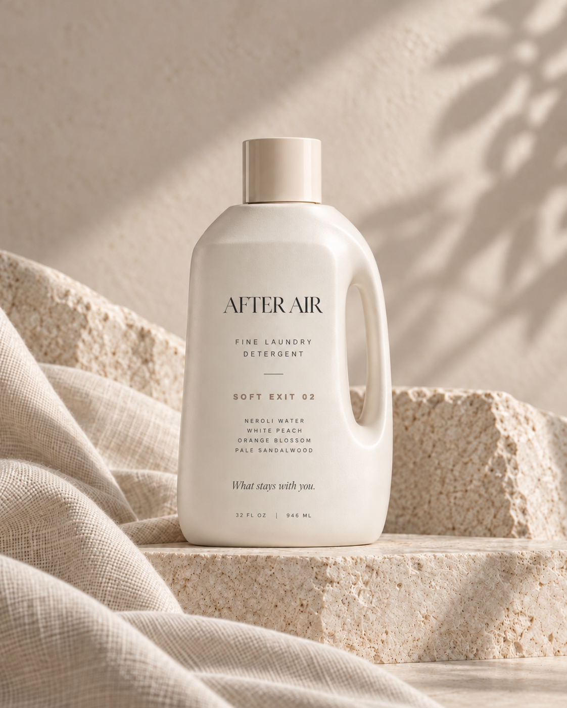 AFTER AIR SOFT EXIT 02 fine laundry detergent in bone bottle